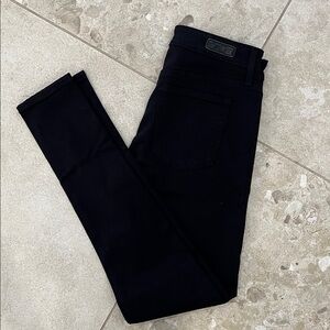 AG Adriano Goldschmied Farrah High-Rise Skinny Black Jeans 27R